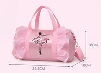 Embroidered Ballet Dance Zipper Duffle Sport Shoulder Bag