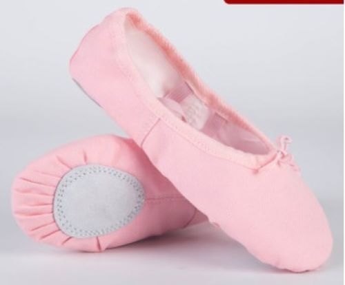 Kids Bright Pink Canvas Ballet shoes children sizes
