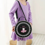 Fashion Girl Ballet Small Round Barrel Bag